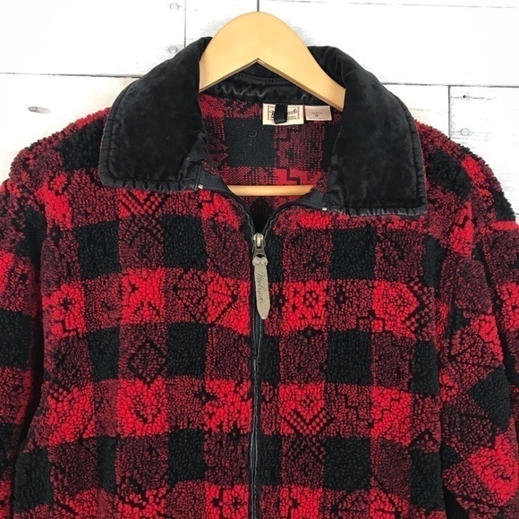 Woolrich Aztec Red Buffalo Plaid Jacket Medium - Picture 2 of 5